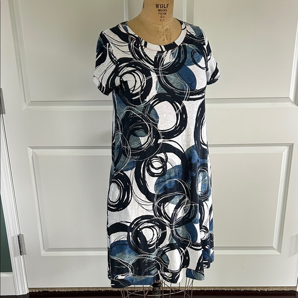 FOIL Abstract Print Cotton T-Shirt Dress - Picture 1 of 6
